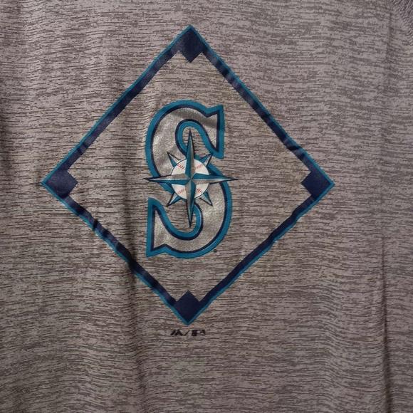Majestic Men's Heather Gray Seattle Mariners Short-Sleeve Logo Tee - Picture 8 of 11